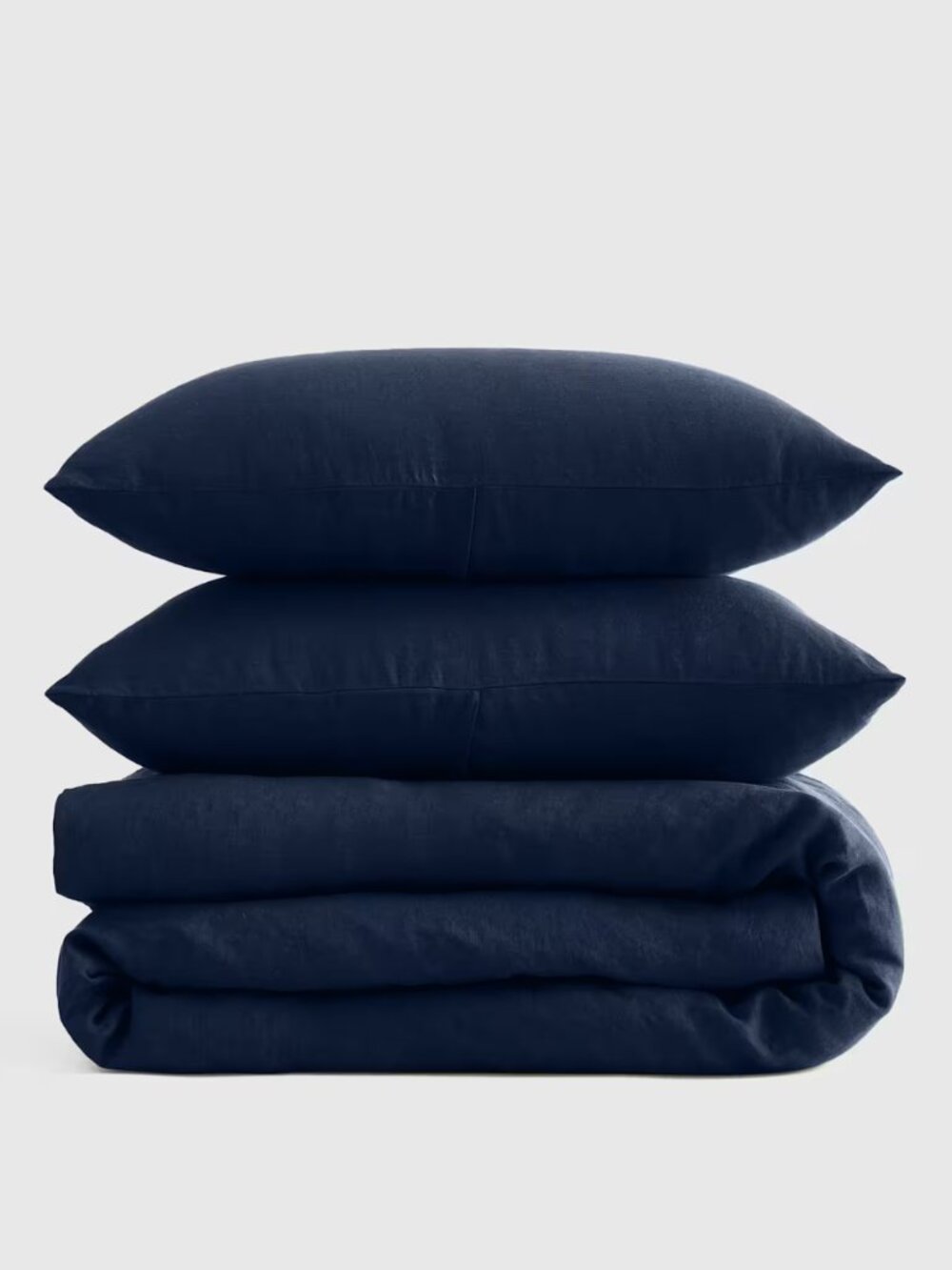 Quince European Linen Duvet Cover Set –Full/Queen – Navy NWOT $194
